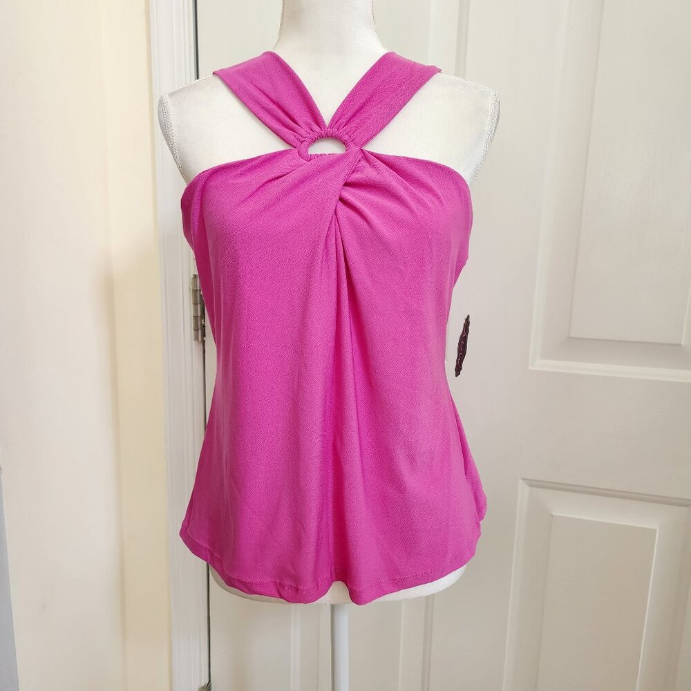 NWT A.U.W Ring Detail HalterTop Size L